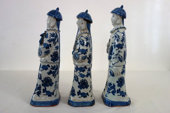 Image 1 of 3 emperor figurines, China, early 20th century