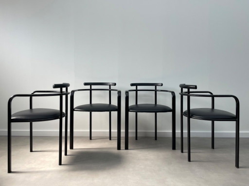 Set of 4 postmodern Martina dining chairs by Carlo Bimbi for Segis Italy, 1980s