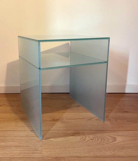 Image 1 of Frosted glass corner table