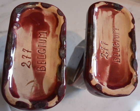 Image 1 of Thulin Pottery - 2 vases - #277 - Earthenware - Pair of Art Deco Vases
