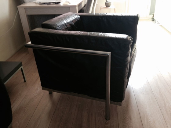 Image 1 of Set di divani vintage in pelle (poltrona + divano a 2 posti)
