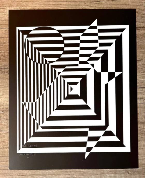 Set 6 Op Art Prints by Victor Vasarely - "Linéaires" (Éditions du Griffon,1973), Lithographs & prints, Paper (photo 2 of 20)