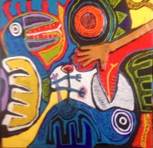 Harold Scheffer " Paradis " 100x100 cm