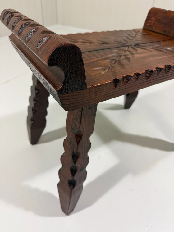 Spanish rustic stool 1960s, Wood, Brown (photo 11 of 11)