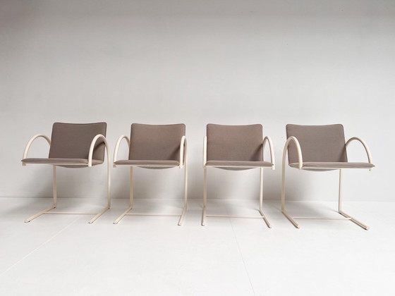 Set Van 4 Cirkel Stoelen Van Boonzaaijer Voor Metaform, 1980's – Eetkamerstoelen, Textile (photo 4 of 13)