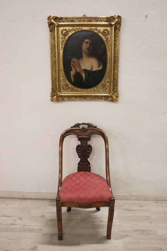 Image 1 of Pintura al óleo sobre lienzo, María Magdalena en oración, siglo XIX