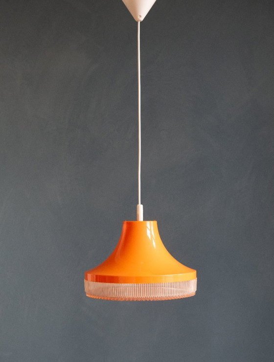 Image 1 of Retro Orange Plastic Hanging Lamp