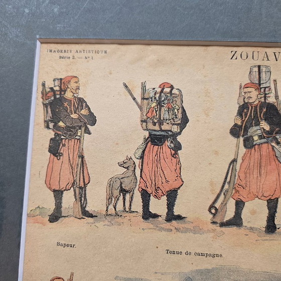 Image 1 of Antique French print of the Zouaves, late 19th century