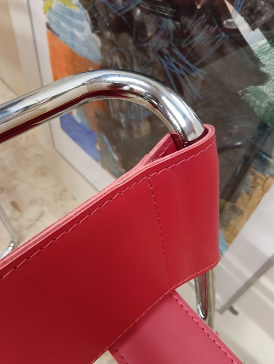 Image 1 of KNOLL Studio Set van 2 WASSILY B3 fauteuils (NIEUW) in rood leer