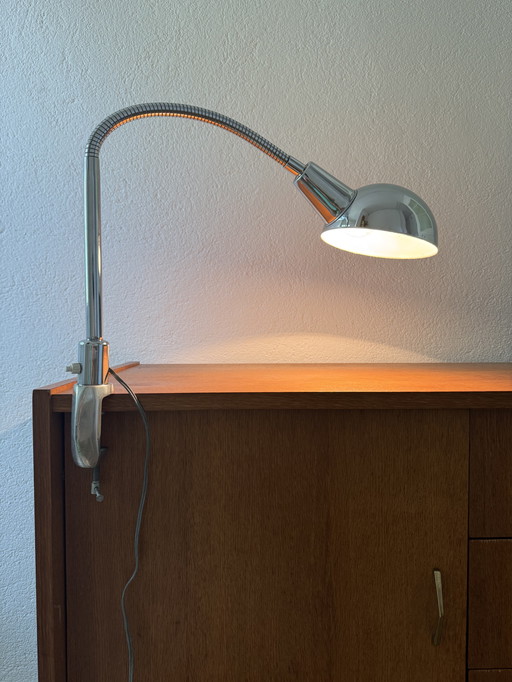 60's industriële chromen bureaulamp