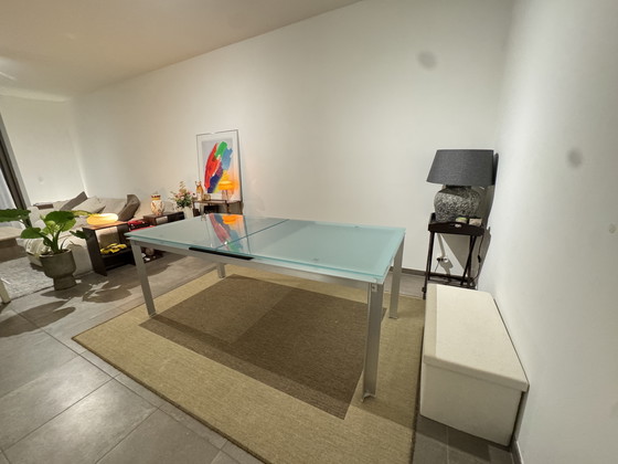 Image 1 of B&B Italia extendable designer dining table, Paolo Piva, glass