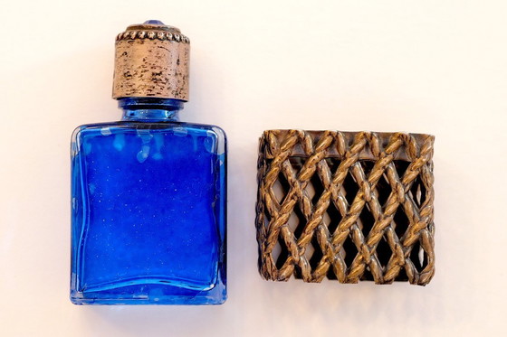 Image 1 of MINI BOTELLA AZUL DE PLATA 800, CON SELLO DE ITALIA