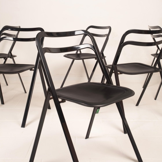 Sillas Clio de Acero y Cuero de Giorgio Cattelan para Cidue – Sillas de comedor, Leather, polished steel (photo 7 of 25)