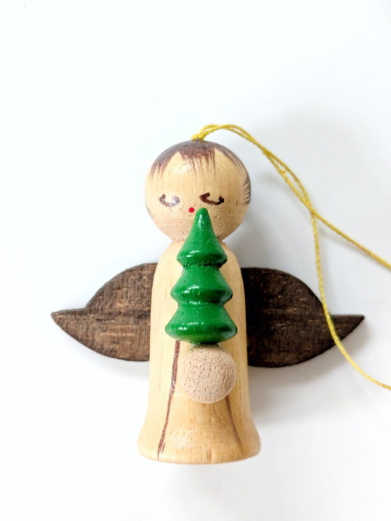 Image 1 of 19 x Midcentury houten kerstversieringen | Handbeschilderd, Erzebirge, Duitsland