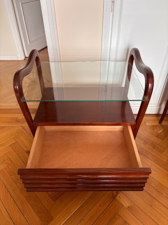 2 Nachttische, 1950er Jahre, italienisches Design – Glass, Wood (photo 7 of 10)