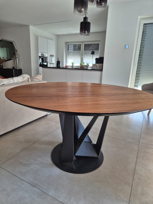 Cattelan Italia Skorpio Wood Rond – Design eettafel Ø 140 cm | Canaletto walnoot