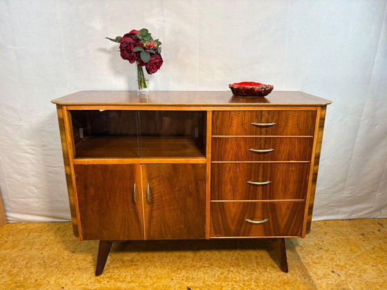 Image 1 of Mid-Century Modern Walnut Sideboard / Cocktail Cabinet by František Jirák for Tatra Nábytok – Circa 1960s  A stunning Mid-Centur