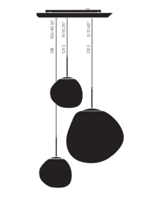 Image 1 of Tom Dixon Melt Trio Round – luxury design hanging lamp – eye-catcher