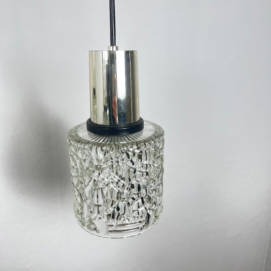 Image 1 of Suspension à trois lumières en cascade, verre, 1970