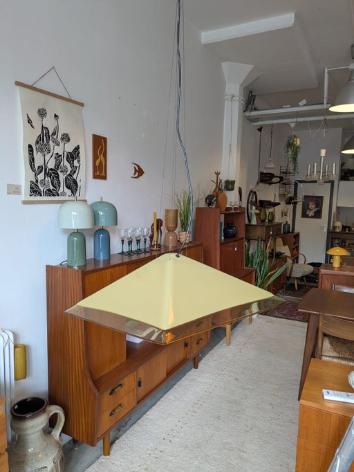 Lámpara colgante de acrílico Guzzini de diseño vintage. (marcada)