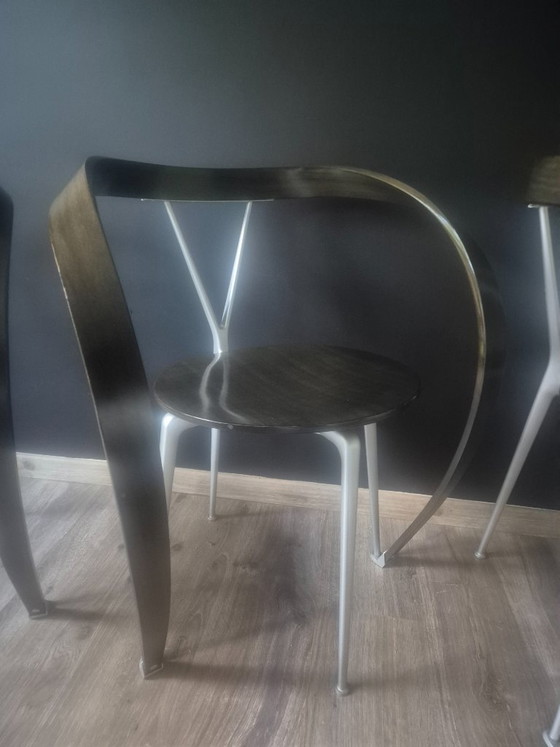5 Revers-Stühle Cassina – Esszimmerstühle, Metal, Wood (photo 6 of 9)