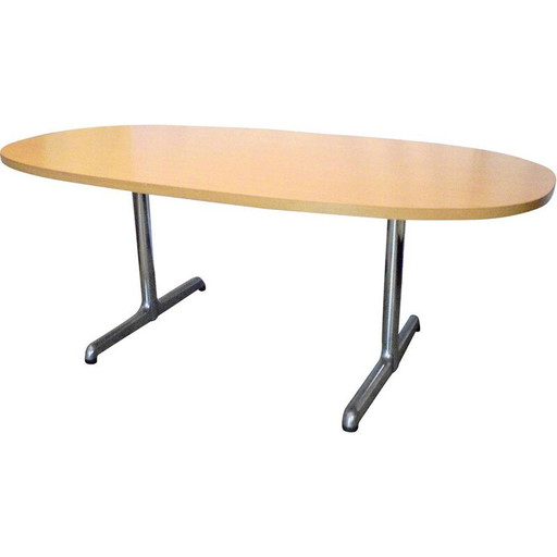Vintage melamine wood table, Italy 1980s