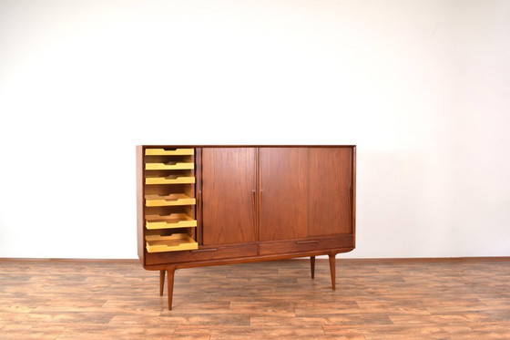 Image 1 of Mid-Century Danish Teak Highboard Model 13 by Gunni Omann for Omann Jun, 1960s.