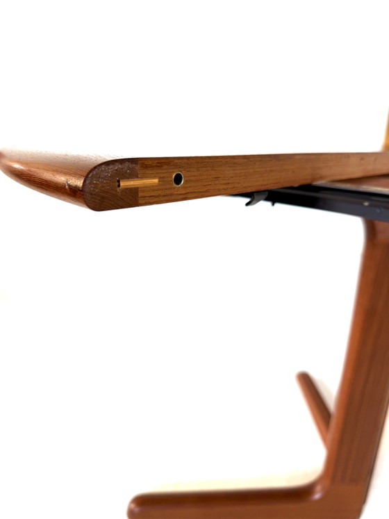 Vintage extendable Danish dining table, Falster Møbelfabrik '60 – Wood, Metal (photo 5 of 15)