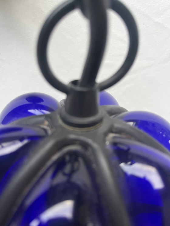 Image 1 of Lampada vetro soffiato blu Murano 