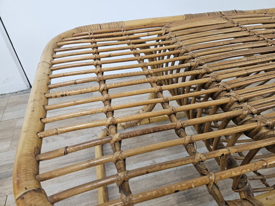 Rattan-Couchtisch, Gartentische, Braun, Vintage (Foto 5 von 10)