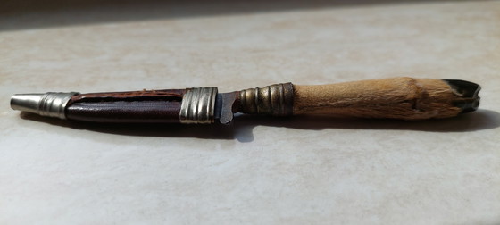 Image 1 of Coltello da caccia vintage Rehwappen Solingen con manico in zampa di cervo