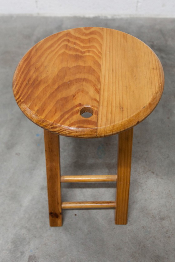 Image 1 of Folding stool by Roger Tallon in pine, 1960