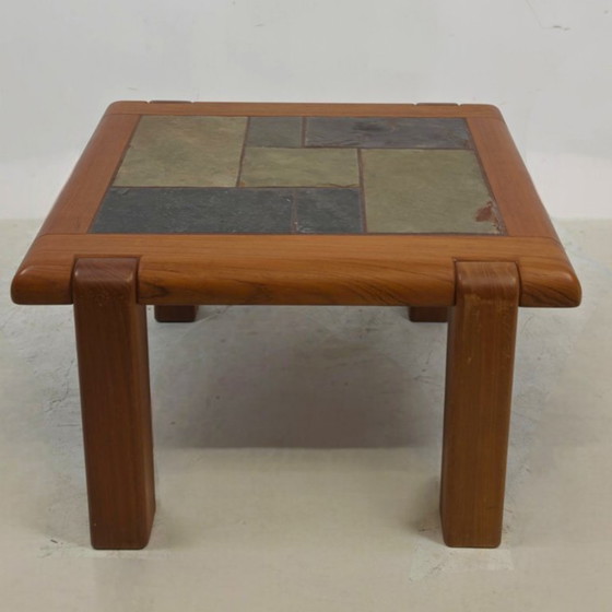 Salontafel Deens 80s Leisteen Teak Brutalistisch Vintage – Wood (photo 4 of 7)