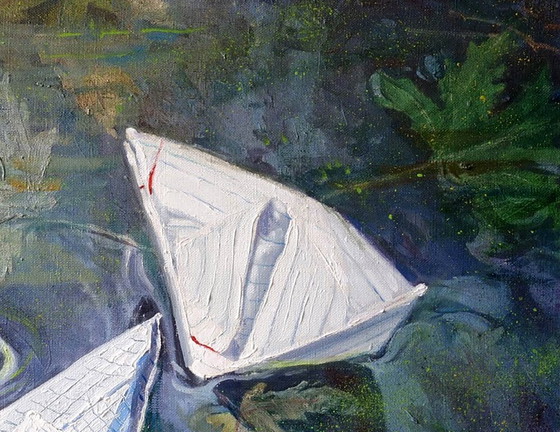 Original Oil Painting Contemporary Art Symbolism Water Cell With A Rule – Paintings & Drawings, Canvas (photo 6 of 7)