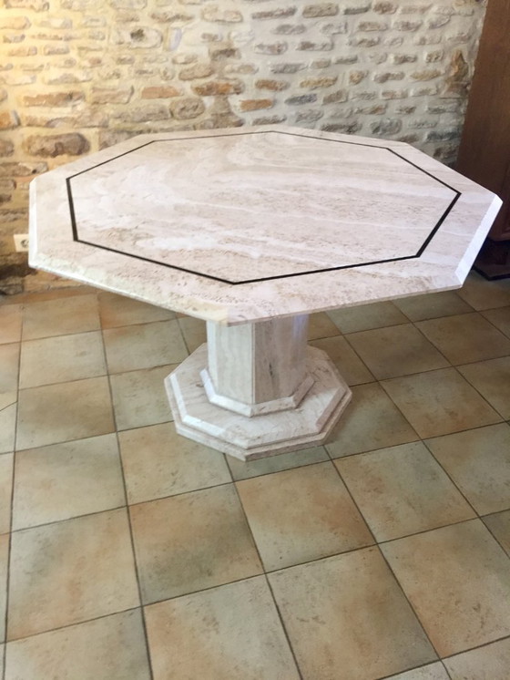 Image 1 of VINTAGE TABLE TRAVERTIN 70'