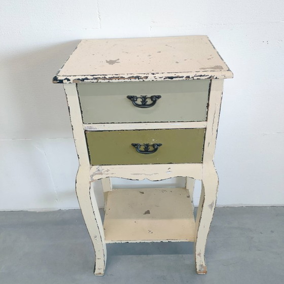 Image 1 of Stunning antique patinated hallway cabinet/side table with drawers