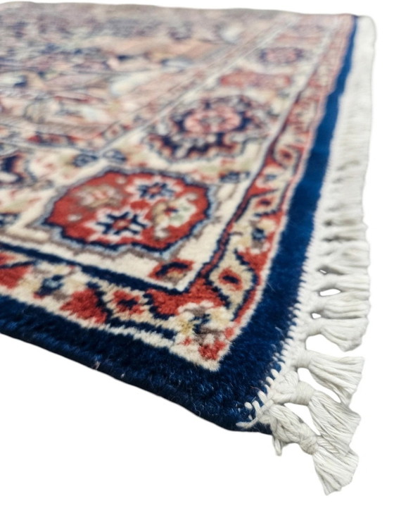 Image 1 of Handgeknüpfter orientalischer Wollteppich „Paradies“, blau-floral, 94 x 160 cm