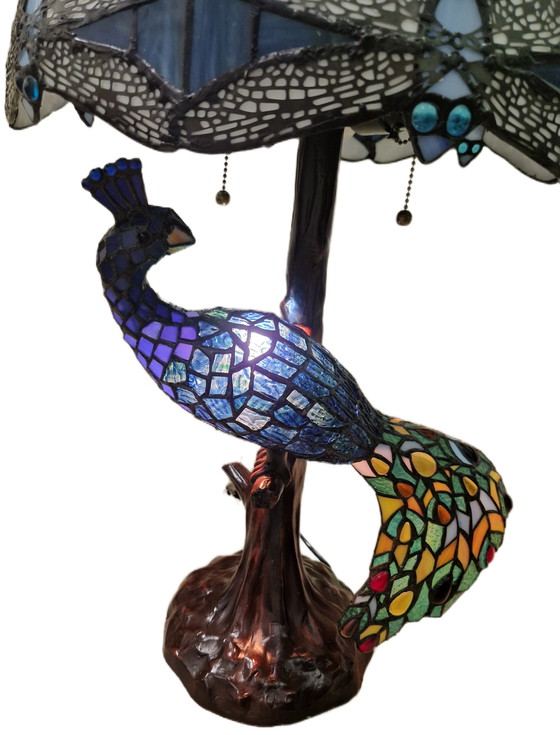 Image 1 of Beautiful large Tiffany-style table lamp 70x40