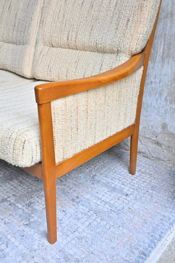 Image 1 of Divano a tre posti di metà secolo in teak e tessuto