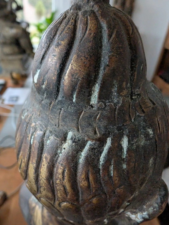 Antiker Himalaya Bronze Buddha – ca. 500 Jahre alt – Westtibetische / Mustang Tradition – Bildhauerei (photo 12 of 23)