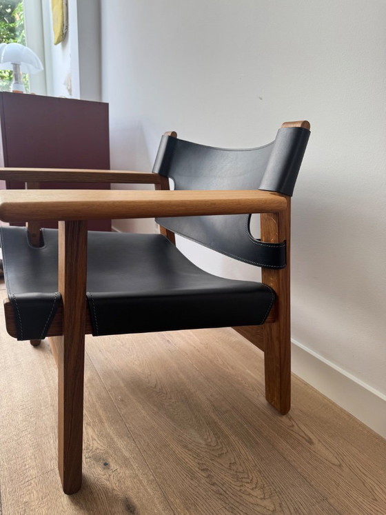 Image 1 of Fredericia 'The Spanish Chair', smoked solid oak/black leather