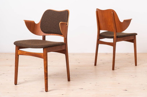 Set aus 4 Mid-Century Esszimmerstühlen von H. Olsen für Bramin, Nr. 107, neu gepolstert
