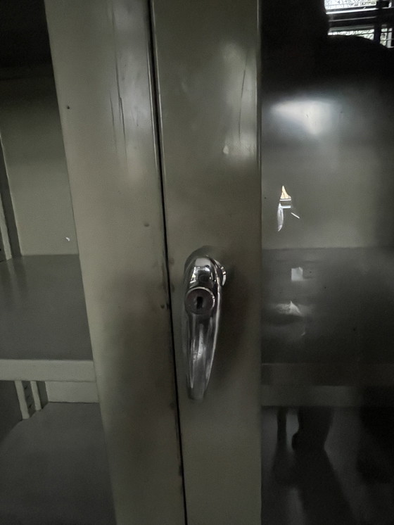 Image 1 of Vintage MEWAF display cabinet / laboratory cabinet metal