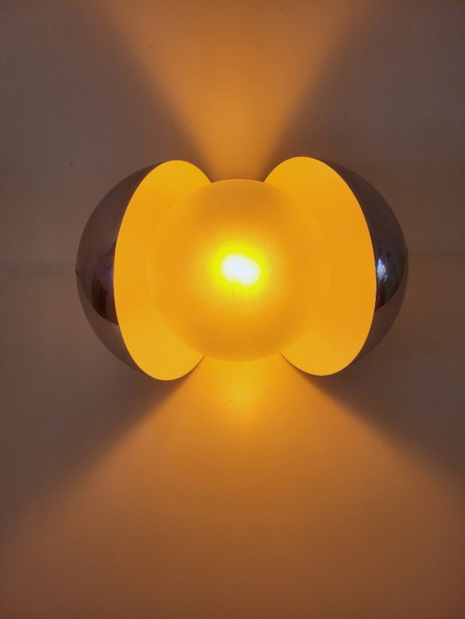 Set of 2 Diaframma wall lamps by Fontana Arte 1960