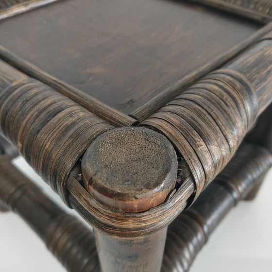Image 1 of Rare vintage rattan/rattan small side table