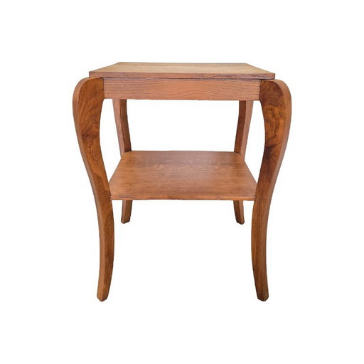 French Art Deco oak side table, 1930s