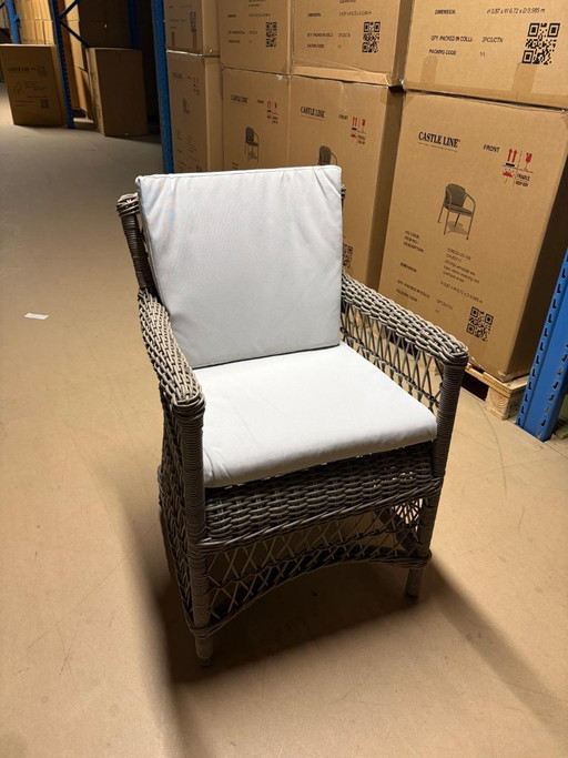 Grey sisal armchairs, 6 pieces
