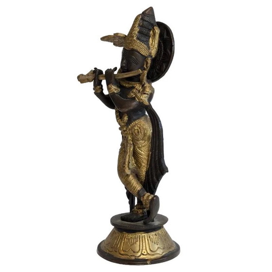 Antique bronze Krishna statue with flute, India, 19th century – Sculpture (photo 7 of 11)