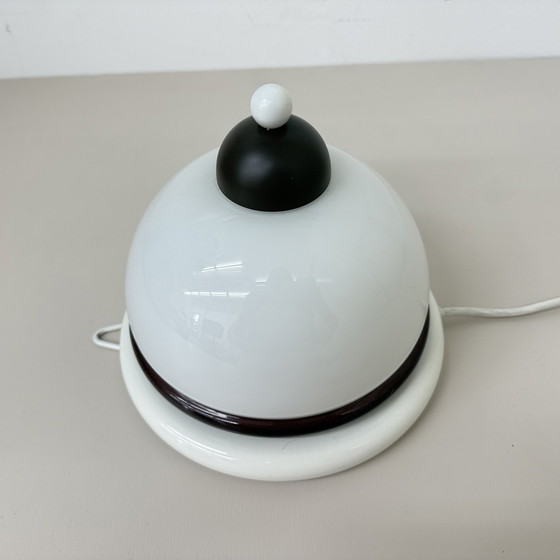 Image 1 of Vintage brown and white wall lamp sconce , 1970s