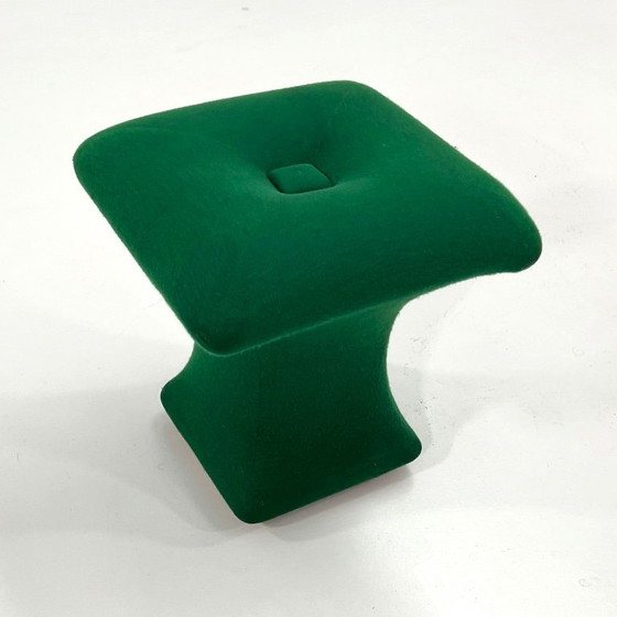 Image 1 of Tabouret vert style Space Age en tissu, années 1970